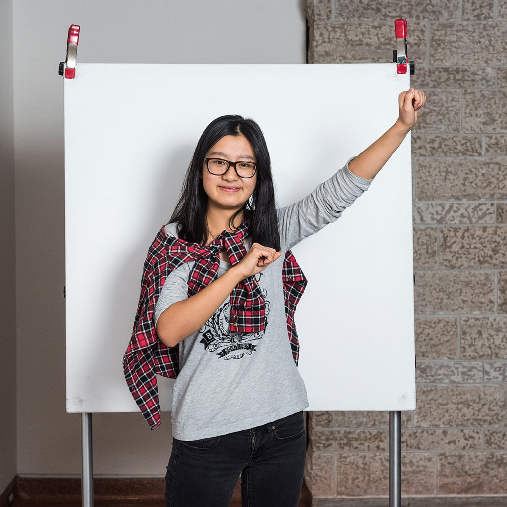 Woman standing in power pose